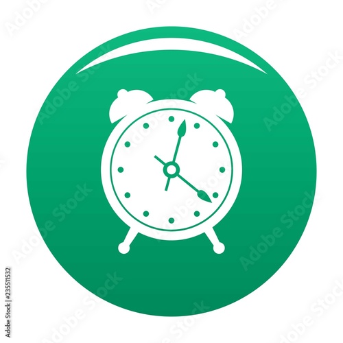 Alarm clock icon. Simple illustration of alarm clock vector icon for any design green
