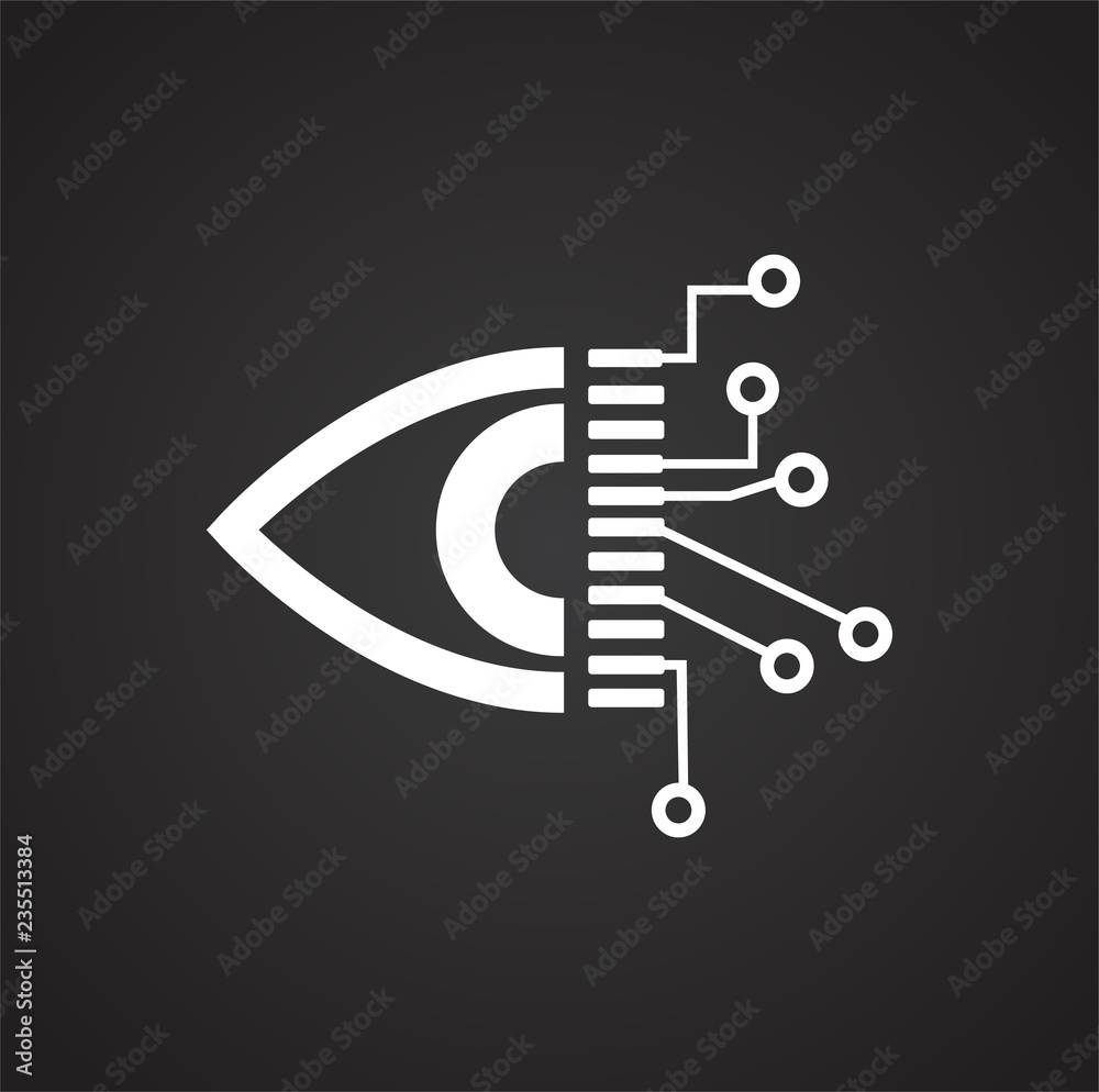Eye access cion on black background for graphic and web design, Modern simple vector sign. Internet concept. Trendy symbol for website design web button or mobile app.