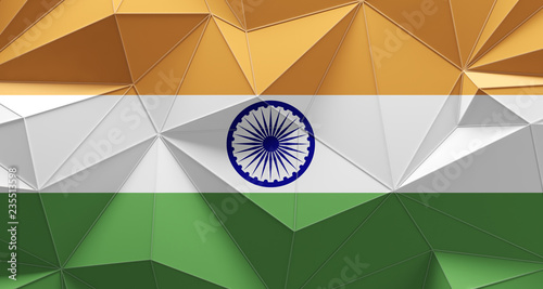 India low poly design flag background
