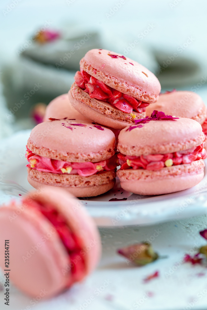 Traditional French pastry. Macarons.