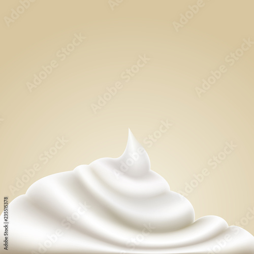 Realistic sour cream. Milk, mayonnaise design.  Vector mesh gradient