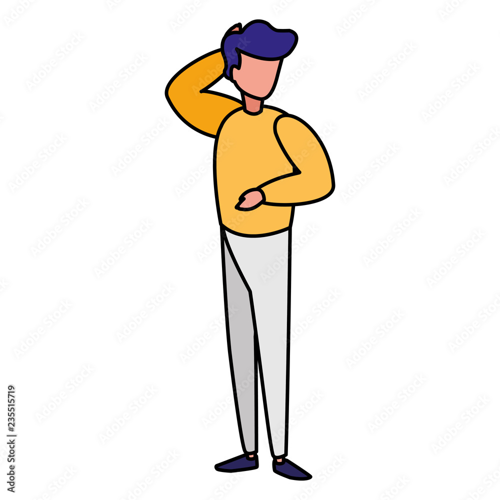 young man modeling character young man modeling character