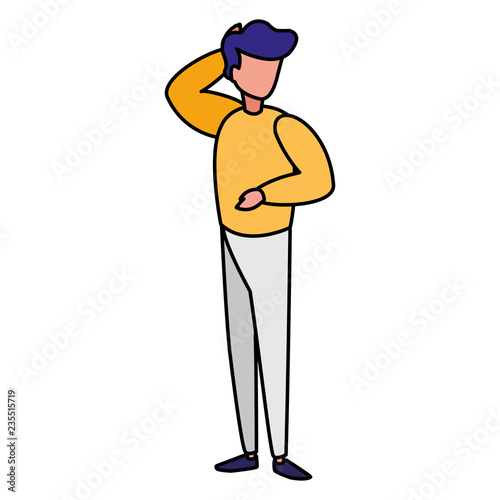 young man modeling character