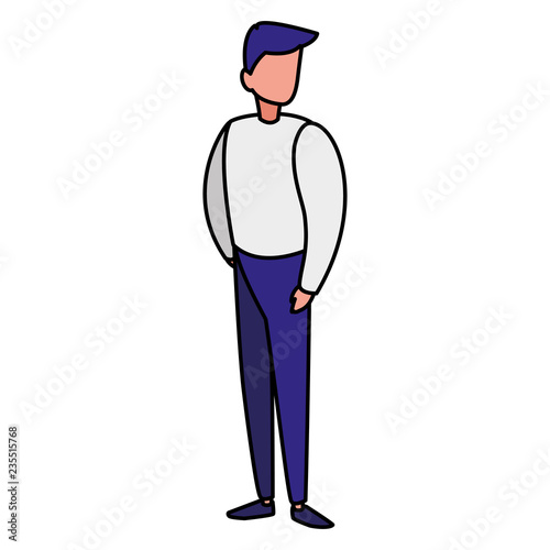 young man modeling character