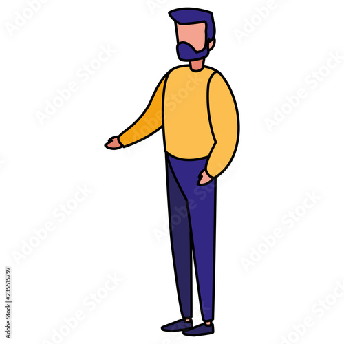 young man with beard modeling character