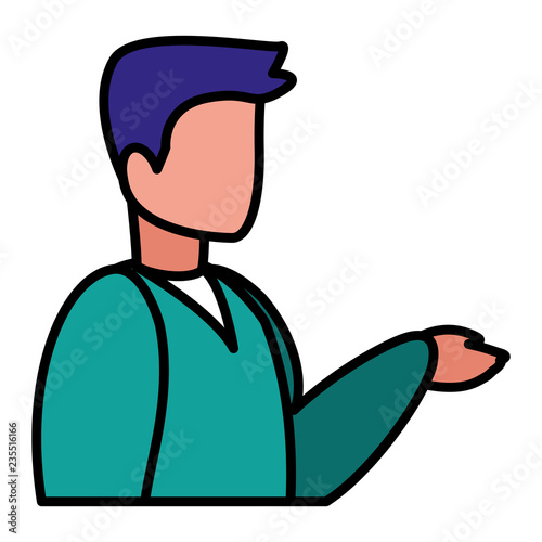 young man modeling character