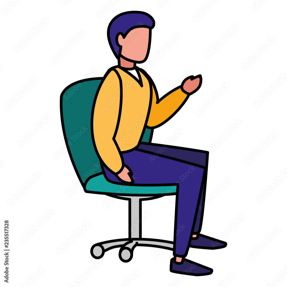 young man in the office chair