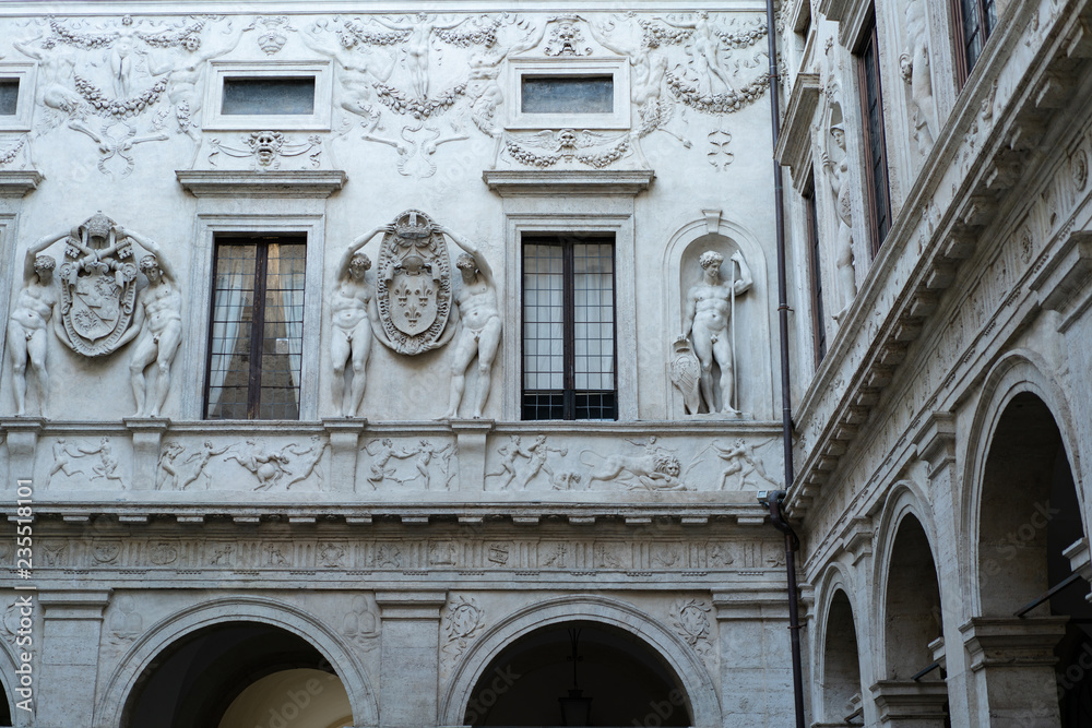 detail of the facade of Palazzo Spada in Rome, Italy