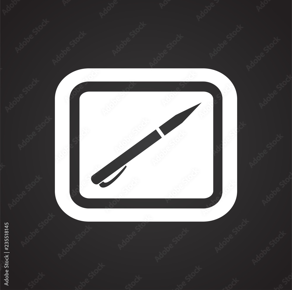 Drawing pad icon on black background for graphic and web design, Modern simple vector sign. Internet concept. Trendy symbol for website design web button or mobile app.