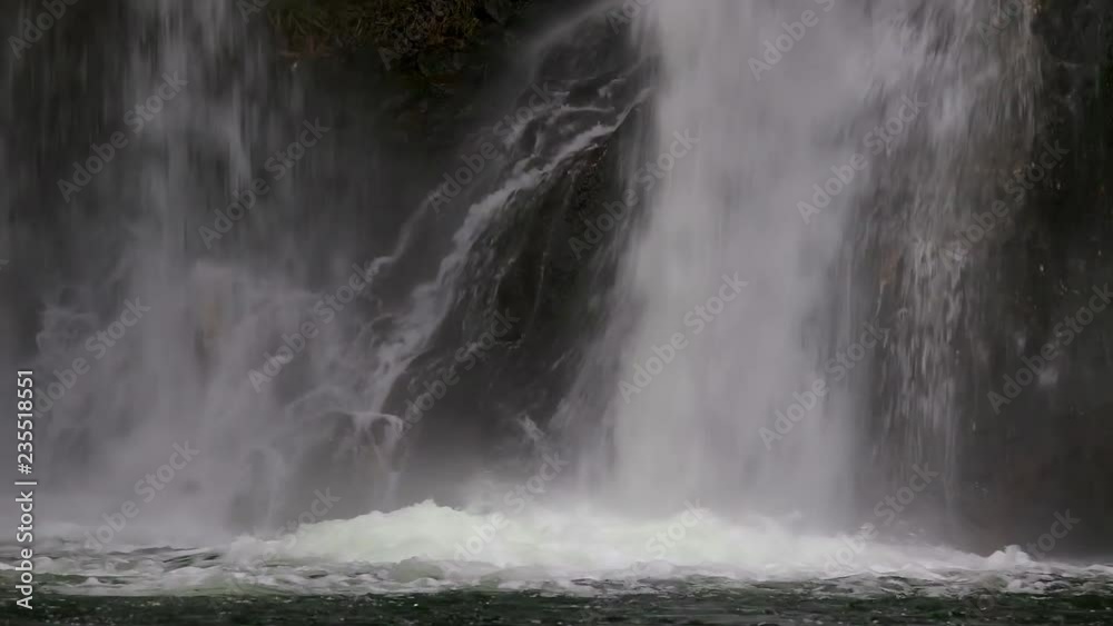 Nice waterfall in the forest in Spain in a cloudy day Nice waterfall in the forest in Spain in a cloudy day
