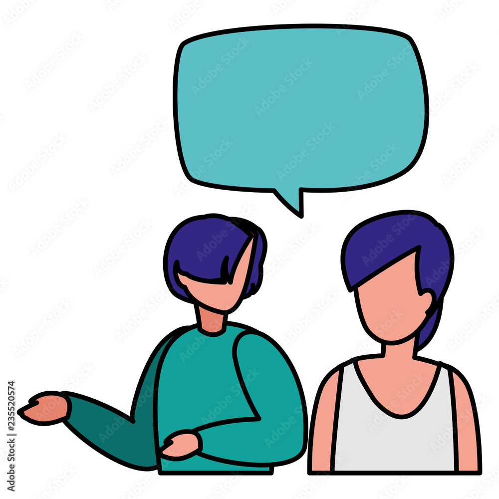 Fototapeta premium young couple talking characters