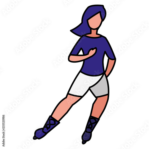 young woman in skates character