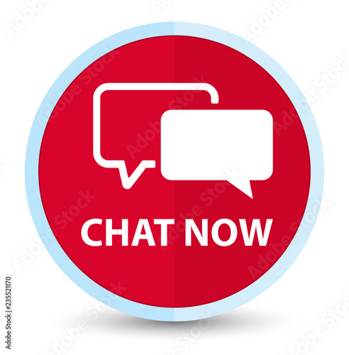 Chat now flat prime red round button