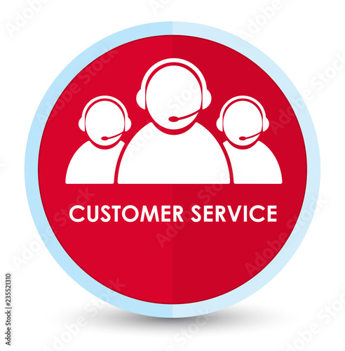 Customer service (team icon) flat prime red round button