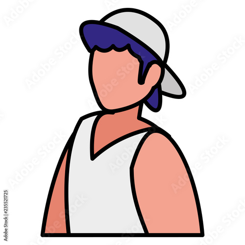 young man modeling character