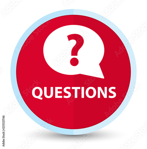 Questions (bubble icon) flat prime red round button