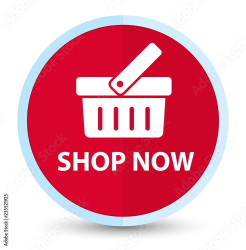Shop now flat prime red round button