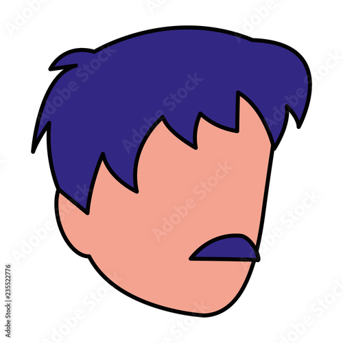 young man with beard head character