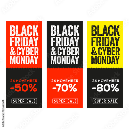 Black Friday Label and Flyer for Sale Advertising