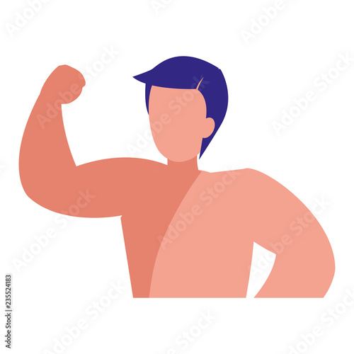 strong man with swimsuit
