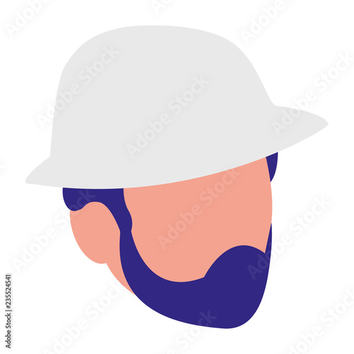 young man with beard head character