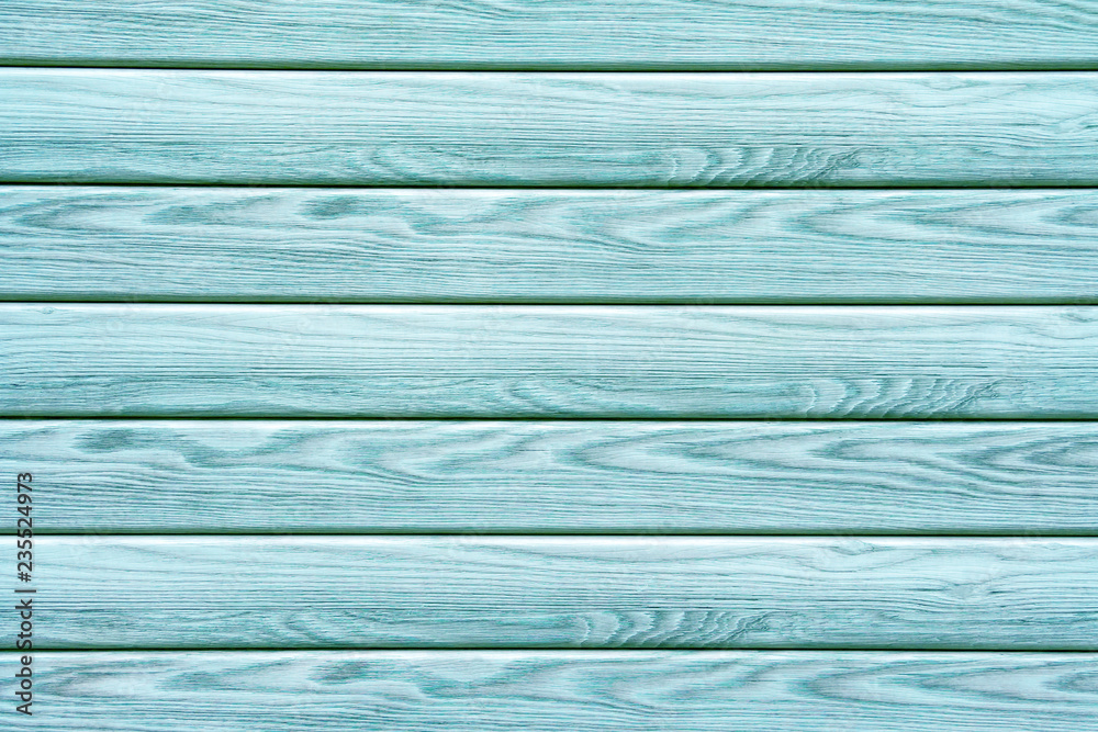 Turquoise horizontal wooden planks (texture, background)