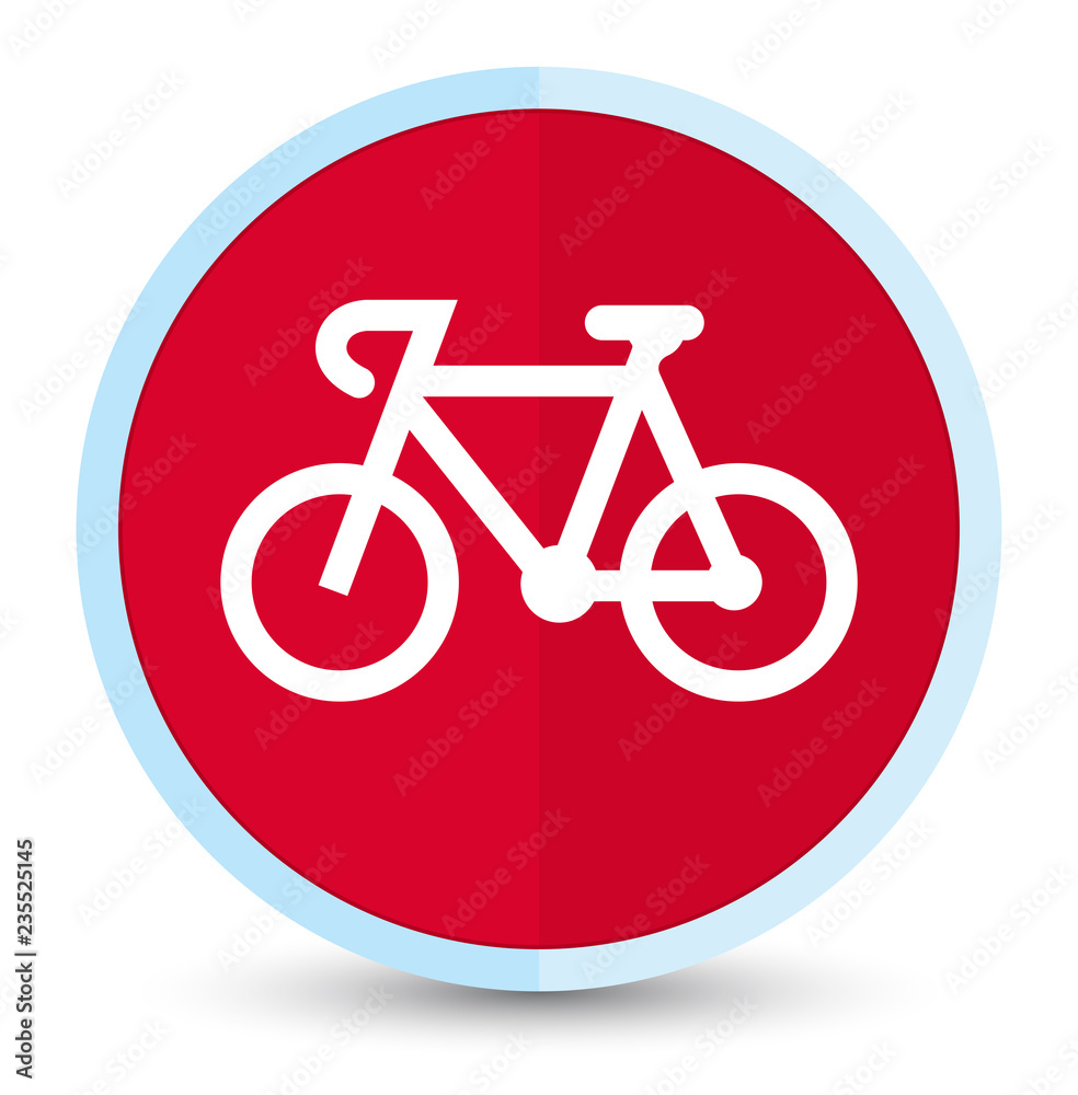 Bicycle icon flat prime red round button Bicycle icon flat prime red round button
