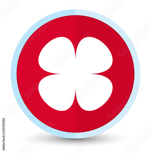 Flower leaf icon flat prime red round button