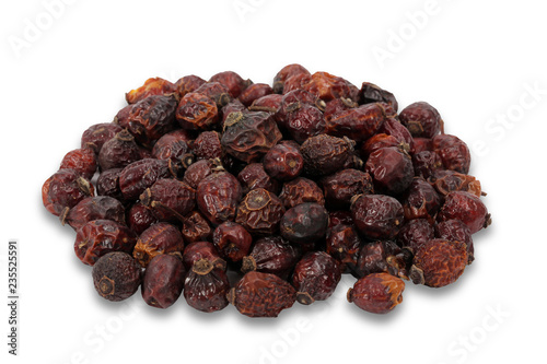 Rosehip dry fruit isolated on a white background