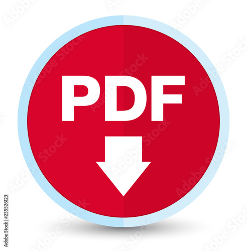 PDF download icon flat prime red round button