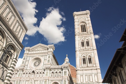 Basilica di Santa Maria del Fiore with Giotto campanile tower bell and Baptistery of San Giovanni. Florence, Italy. photo