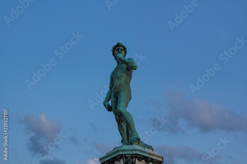 David statue on Piazzale Michelangelo. Evening. Florence  Italy.