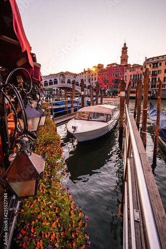 Sunrise in Venice Italy by the channel