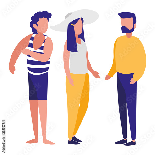 group of young people modeling characters