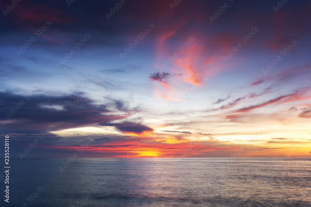 Colorful sunset background, Kota Kinabalu Sabah Borneo Malaysia.