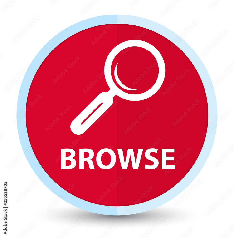 Browse flat prime red round button Browse flat prime red round button