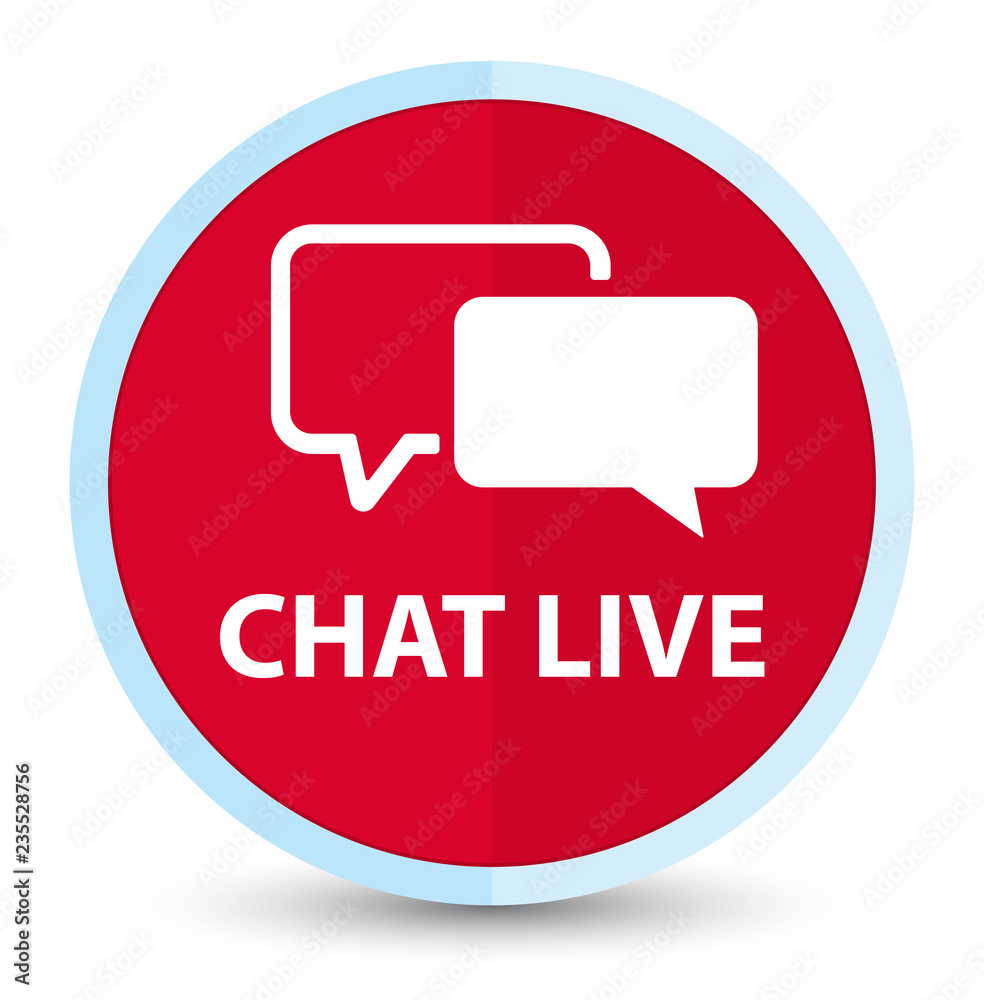 Chat live flat prime red round button Chat live flat prime red round button