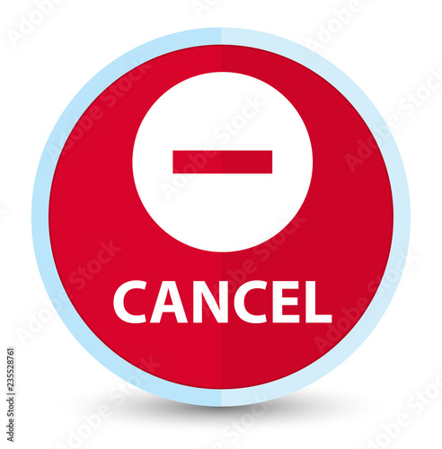 Cancel flat prime red round button
