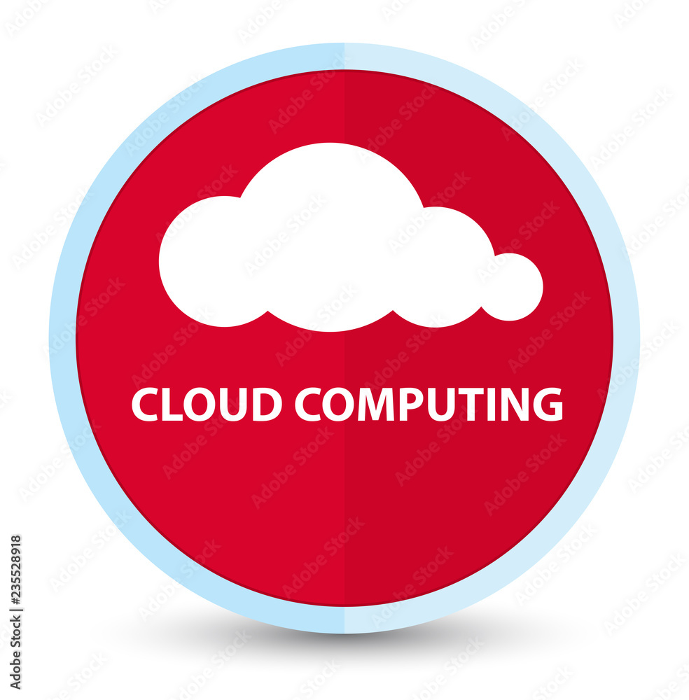 Cloud computing flat prime red round button Cloud computing flat prime red round button