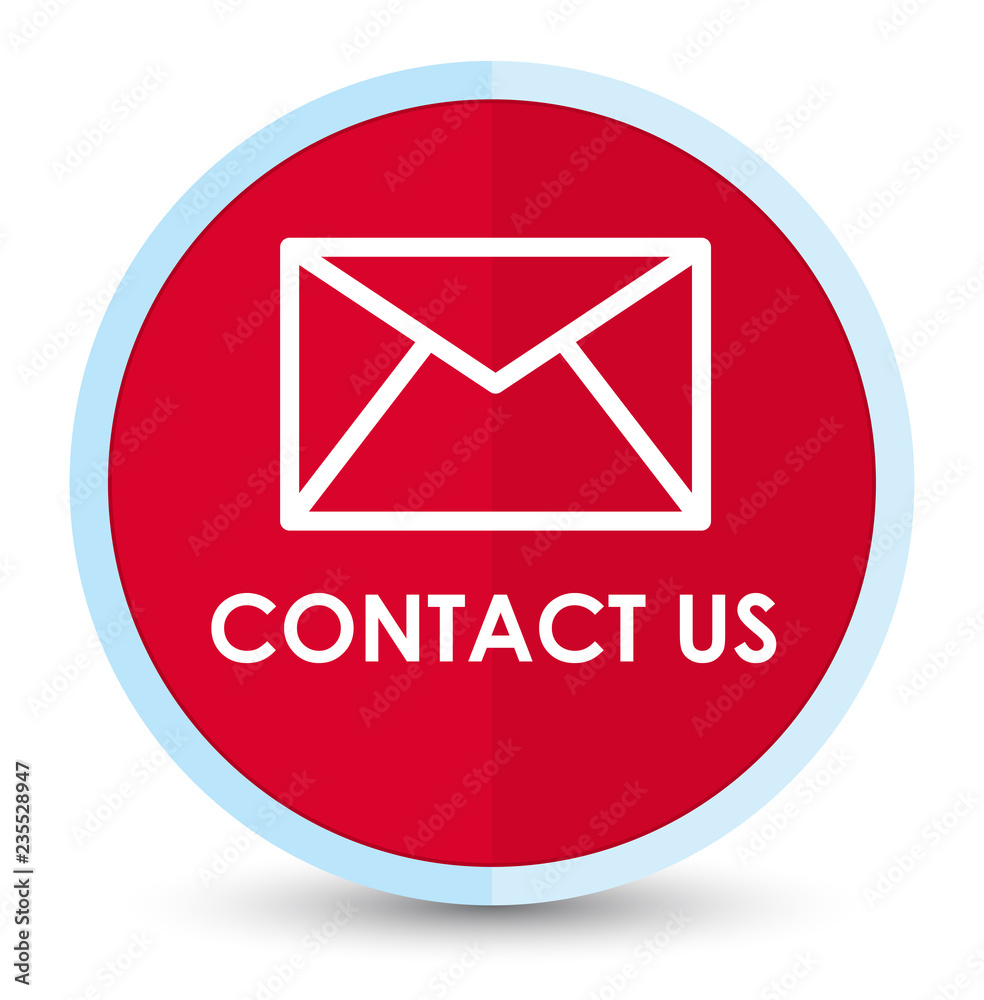 Contact us (email icon) flat prime red round button Contact us (email icon) flat prime red round button