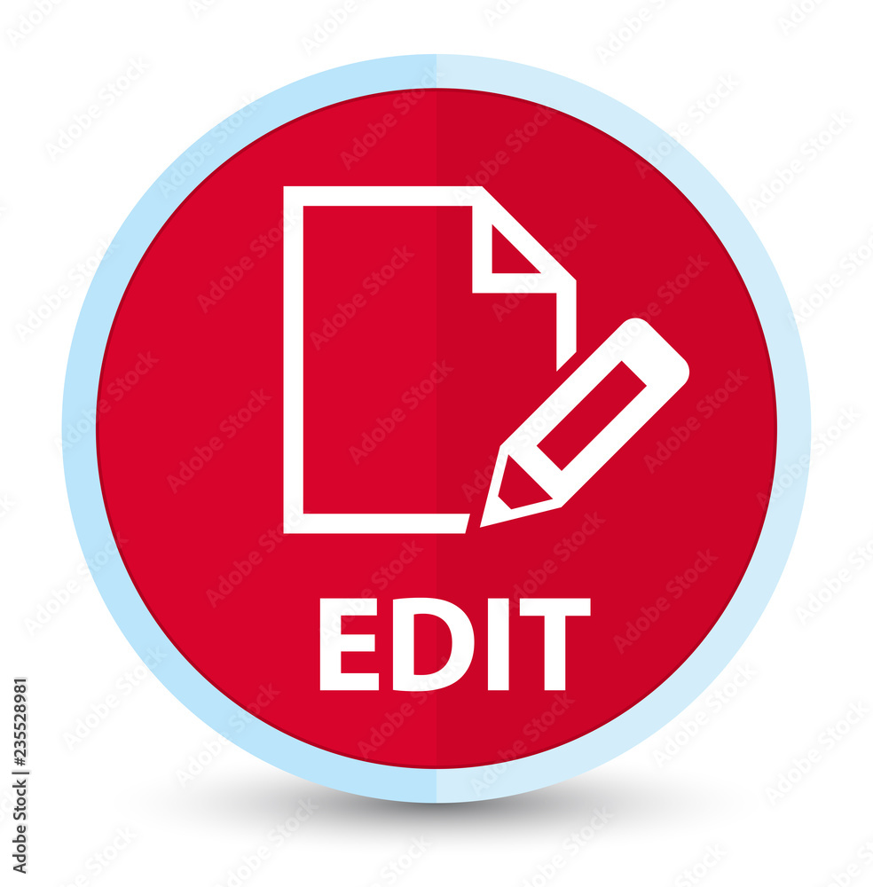Edit flat prime red round button Edit flat prime red round button