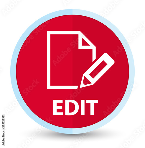 Edit flat prime red round button