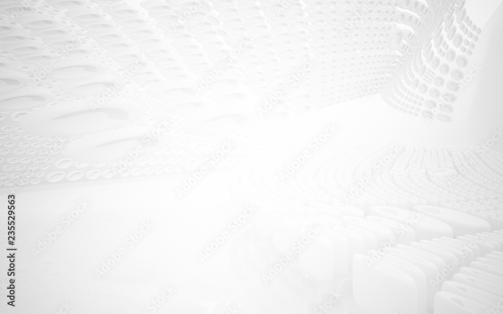 Abstract smooth white interior of the future. Architectural background. 3D illustration and rendering Abstract smooth white interior of the future. Architectural background. 3D illustration and rendering