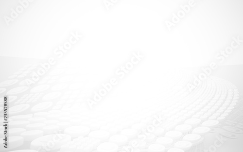 Fototapeta Naklejka Na Ścianę i Meble -  Abstract smooth white interior of the future. Architectural background. 3D illustration and rendering 