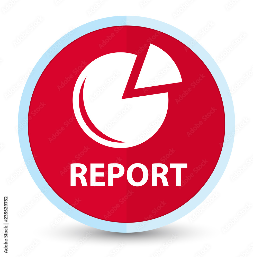Report (graph icon) flat prime red round button Report (graph icon) flat prime red round button