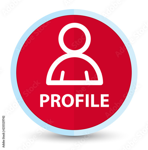 Profile (member icon) flat prime red round button