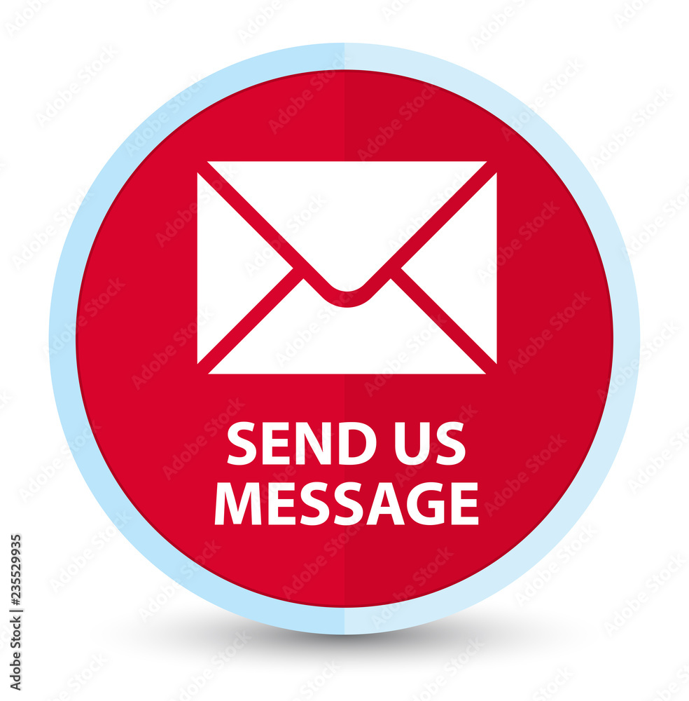 Send us message flat prime red round button Send us message flat prime red round button