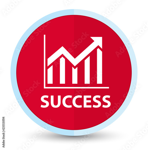 Success (statistics icon) flat prime red round button