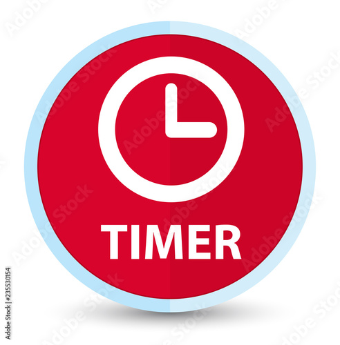 Timer flat prime red round button