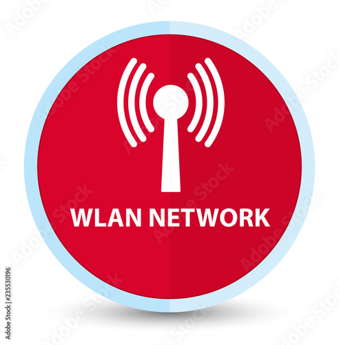 Wlan network flat prime red round button